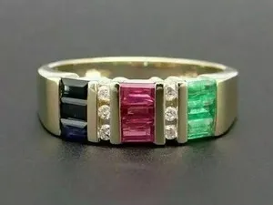 Authentic The Prism of Visions Emerald Cut Multi-Color Talisman Ring