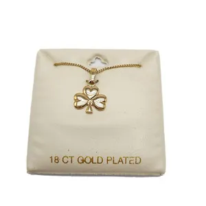 Authentic Solvar 18kt Gold Plated Shamrock Clover Gold Tone Necklace