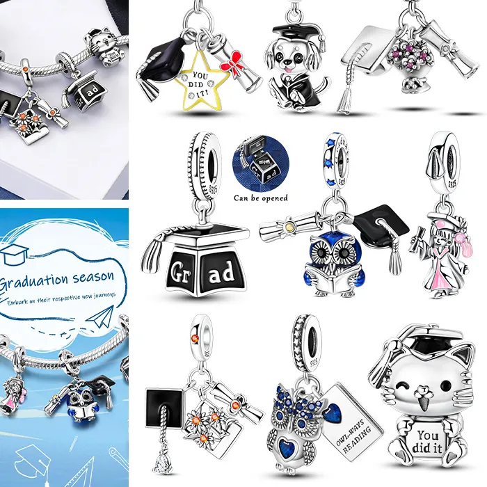 Authentic The Scholar's Bloom: 925 Sterling Silver Graduation Talisman
