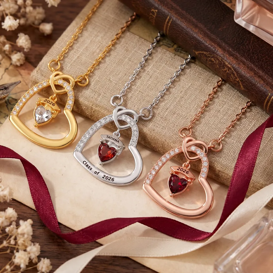 Authentic The Alchemical Heart: Personalized Gold-Plated Name and Birthstone Talisman