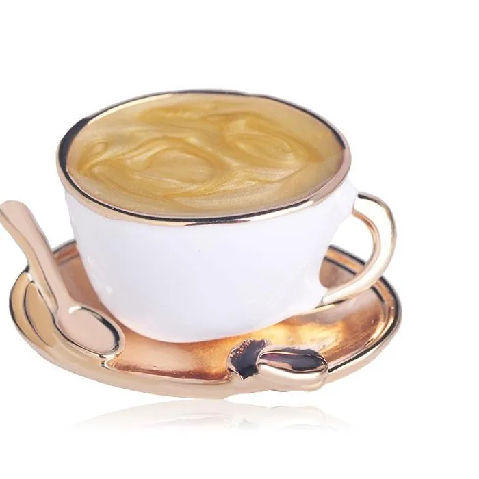Authentic Brewed Awakening The Coffee Cup And Spoon Brooch Of Morning Enchantment