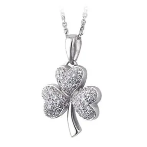 Authentic Lucky Charm of the Emerald Isle: 0.50ct Moissanite Shamrock Pendant