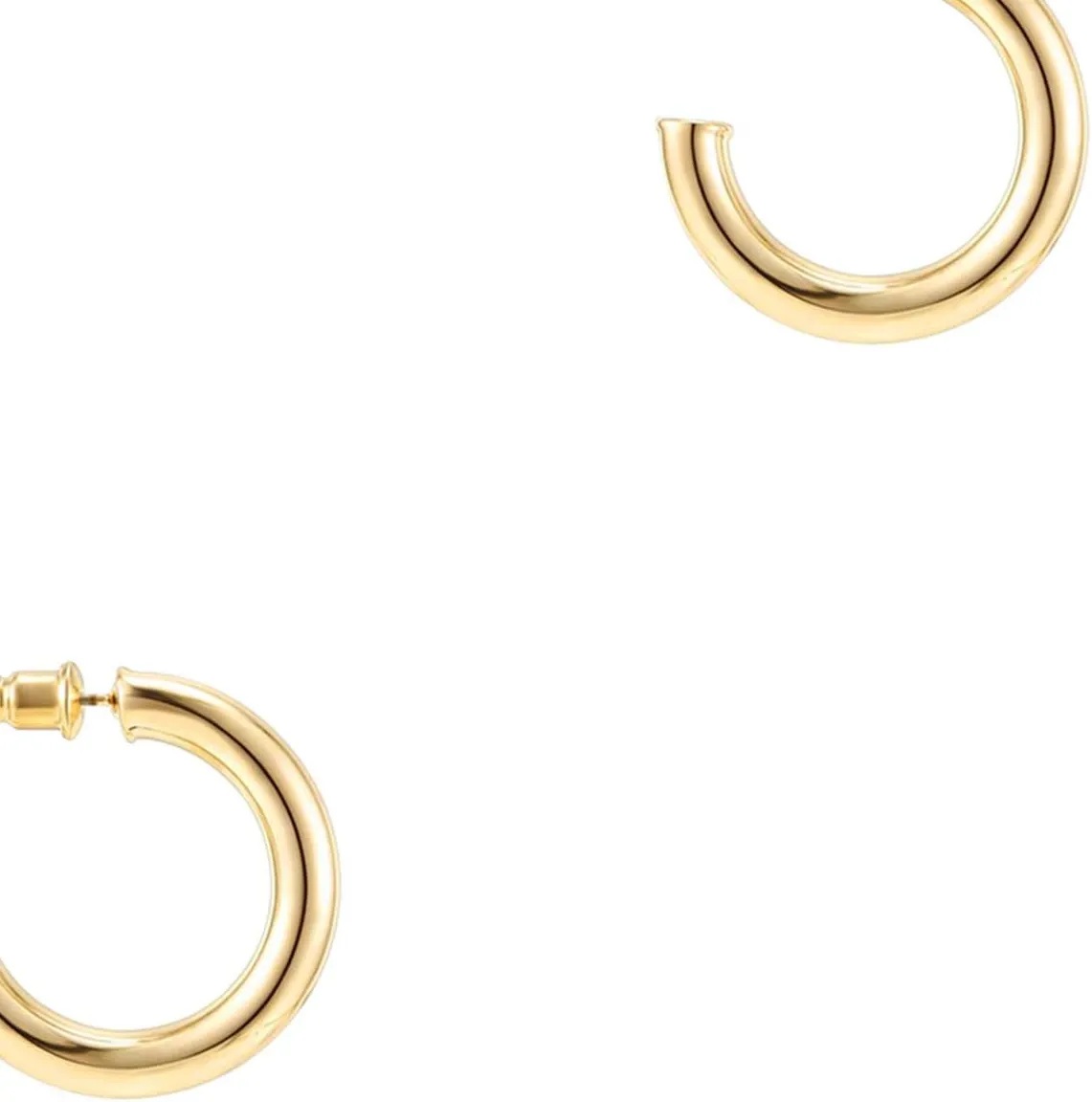 Authentic 14K Gold Plated Hoop Earrings for Women - 3.5Mm Thick Infinity Gold Hoops Women