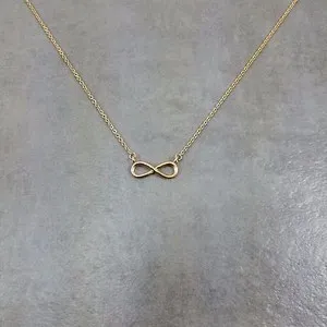 Authentic Infinity GOLD Plated Necklace Limitless Forever Always Love lemniscate