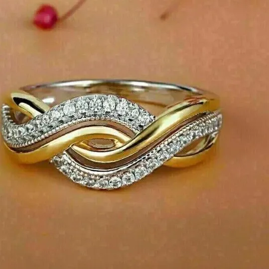 Authentic The Eternal Embrace Infinity Ring in Radiant Two-Tone Gold