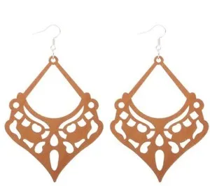 Authentic Ethereal Forest Whispers: Hand-Carved Wooden Talisman Earrings