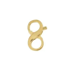 Authentic Gold Plated Sterling Silver Small Double Open Infinity Lobster Clasp 13mm #97574