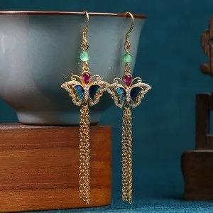 Authentic Ethereal Jade Butterfly Talisman Earrings