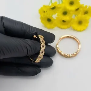 Authentic 18K Gold Plated Infinity Love Symbol w Crystals Hoop Earrings. Oro Laminado