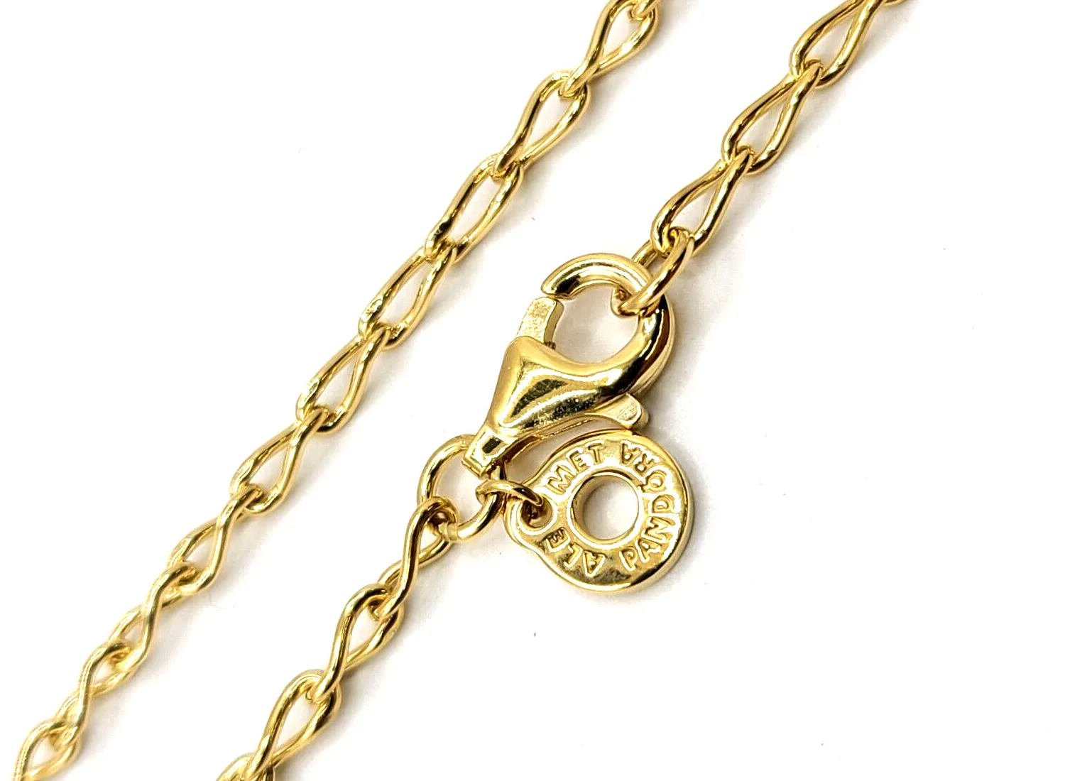 Authentic Authentic PANDORA Gold Plated Logo Infinity Chain Necklace 363052C00-50