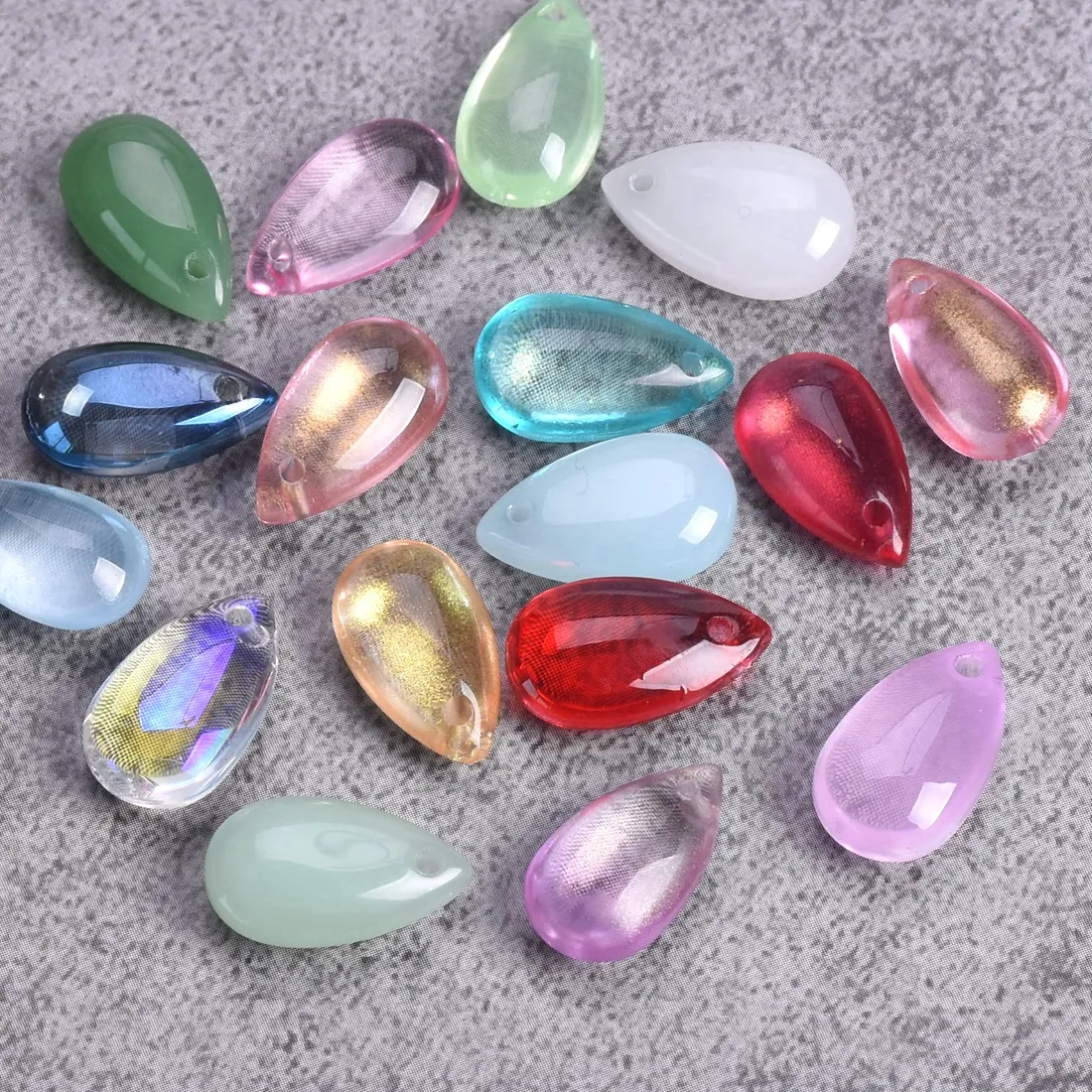 Authentic 20Pcs 14X8Mm Teardrop Shape Crystal Glass Loose Crafts Beads Top Drilled Pendants For Earring Jewelry Making Diy Crafts