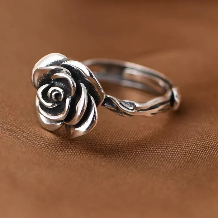 Authentic The Eternal Blossom: 925 Sterling Silver Vintage Rose Talisman