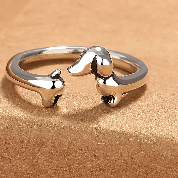 Authentic 925 Sterling Silver Ring Dog Beautiful Ring Jewelry