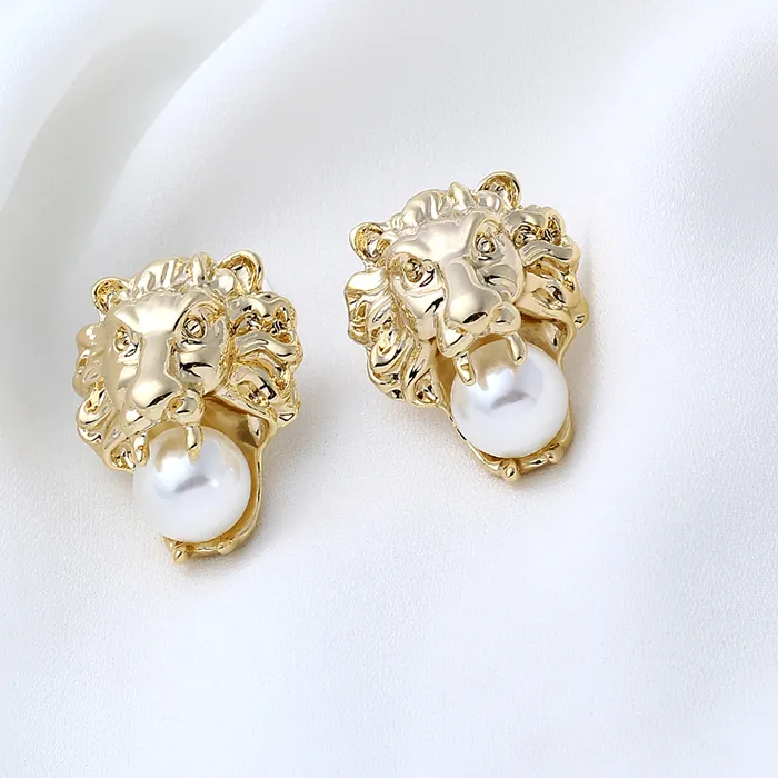 Authentic The Golden Roar Pearl Studs Of Creation