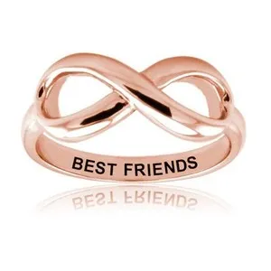 Authentic Sterling Silver 925 Rose Gold Plated Best Friends Infinity Friendship Ring