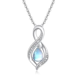 Authentic Celestial Moonstone Amulet – 925 Silver with Radiant White‑Gold Veil