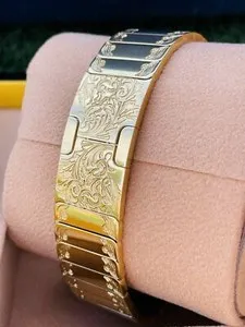 Authentic Custom Engraved 24k Gold Plated Link Band 45mm 44 42 Fits Any Apple Watch Series