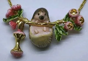 Authentic The Woodland Sentinel: Enamel Hedgehog and Apple Core Talisman