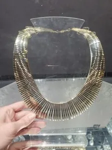 Authentic The Gilded Cascade Fan Fringe Statement Necklace