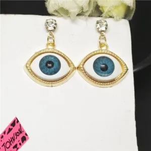 Authentic Celestial Gaze Gold-Plated Amulet Earrings