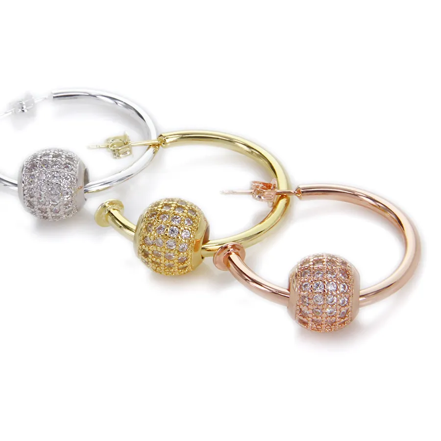 Authentic The Circle of Eternity Paved Creole Earrings