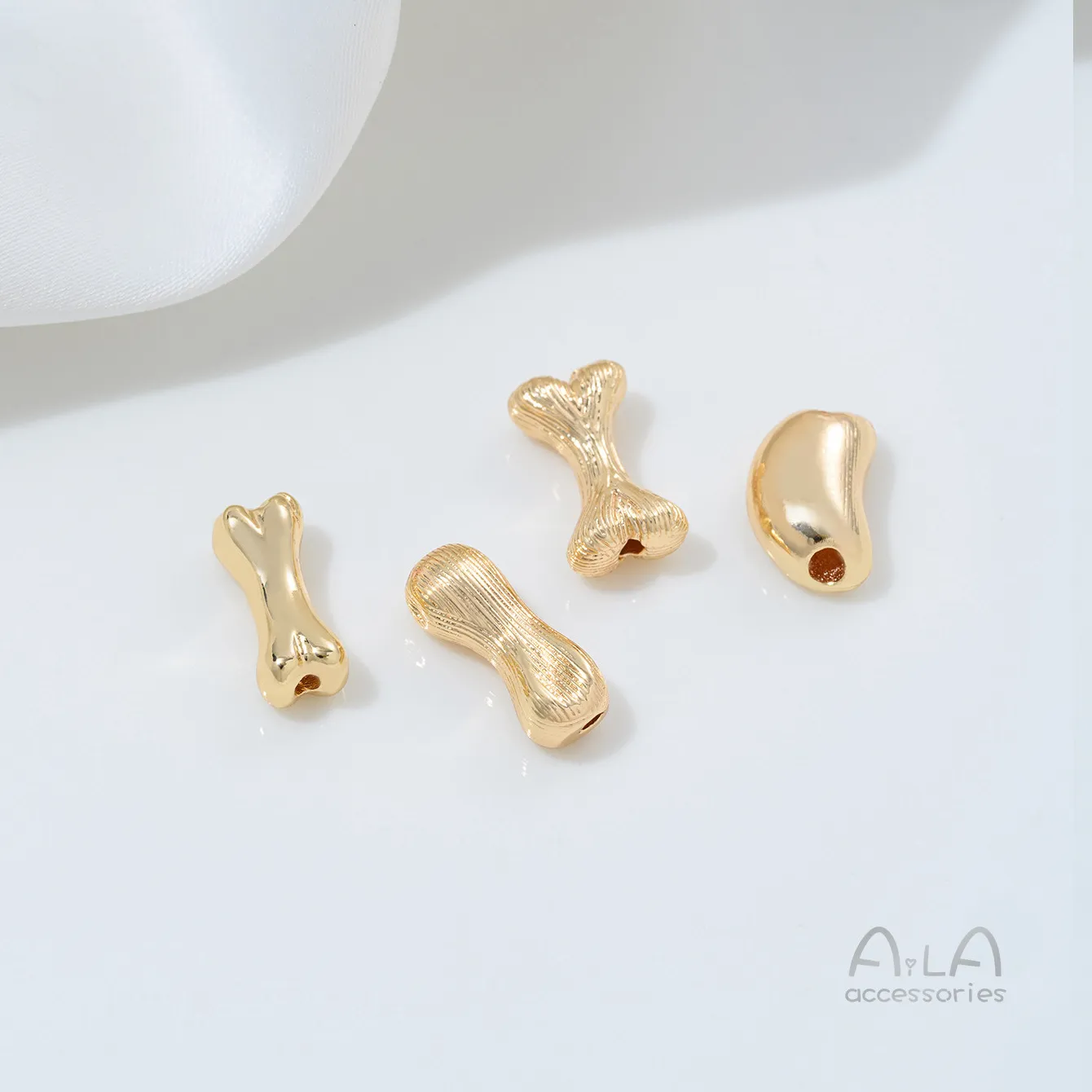 Authentic Celestial Gold‑Kissed Bone Beads – Sacred DIY Charm