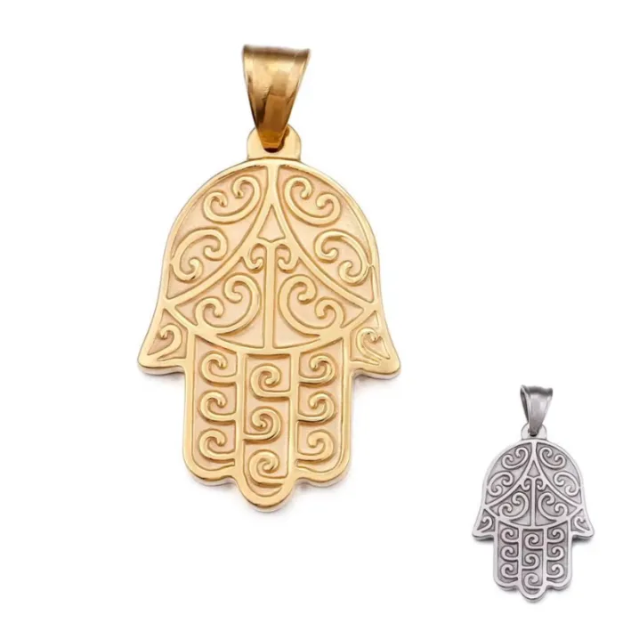Authentic Gold Color Hamsa Hand Charm Pendant DIY Necklace Jewelry Making