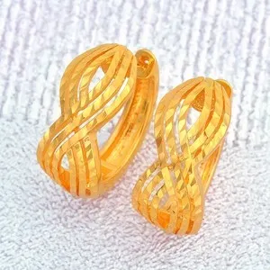 Authentic Celestial Interlace: 24K Gold-Plated Sacred Geometry Hoops