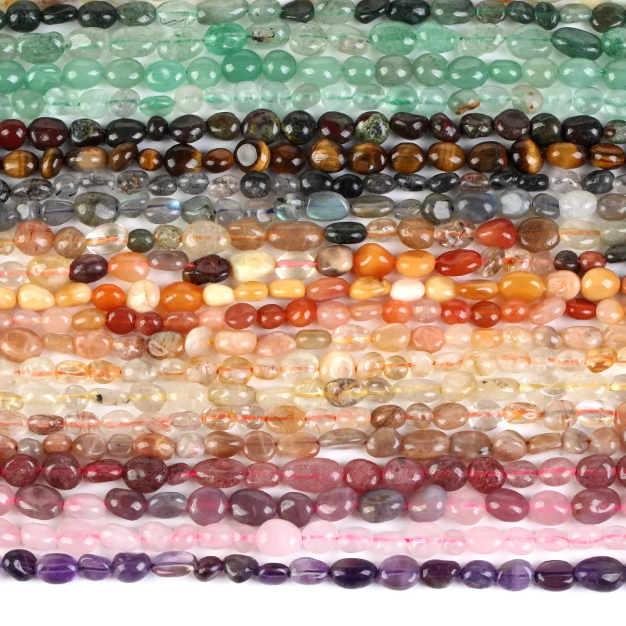 Authentic Whispering Strands of Sacred Earth: Irregular Gemstone Beads of Amethyst, Rose Quartz, Amazonite, and Labradorite