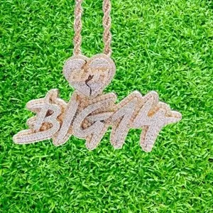 Authentic The Severed Vow: 3Ct Moissanite Broken Heart Custom Initial Talisman in 14K Gold Plate
