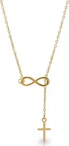 Authentic Eternal Golden Cross: Infinity Pendant