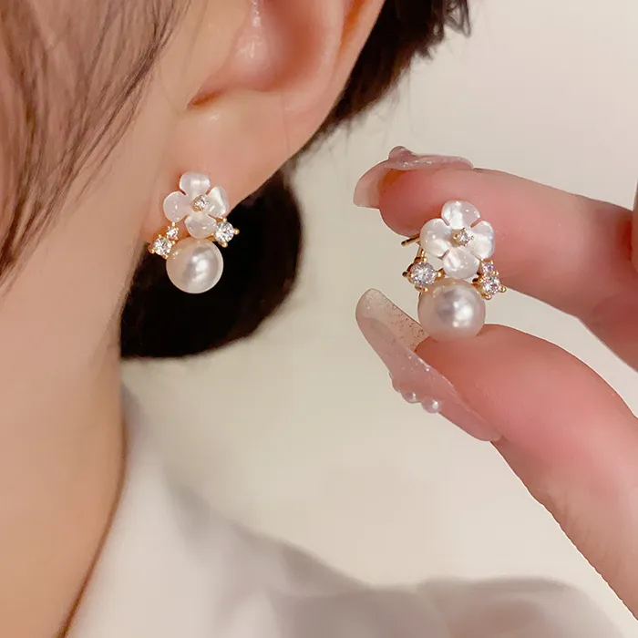 Authentic Ethereal Bloom: The Whispering Forest Pearl Studs
