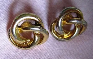 Authentic Whispers of Eternity: Celtic Knot Gold Aura Studs