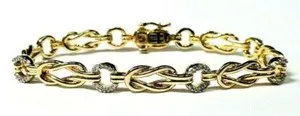 Authentic Knots of Destiny: Sterling Silver, Gold Plated, 1/2 Carat Diamond Circle of Life