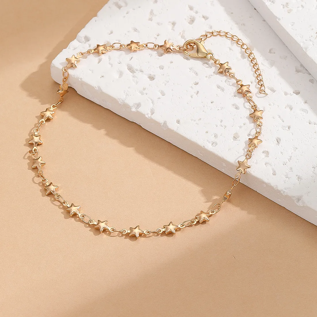Authentic Bohemia Star Anklet Link Chains Kc Gold Color Bracelets Jewelry Beach Barefoot Sandal Anklet