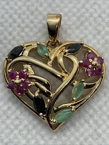 Authentic Celestial Heart of Radiant Radiance: Gold-Plated Gemstone Talisman