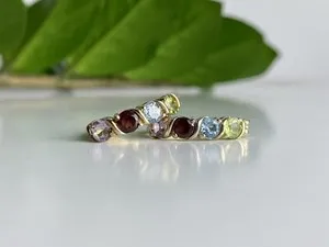 Authentic Celestial Symphony Multi-Gemstone 925 Sterling Silver Gold-Plated Earrings