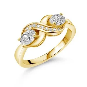 Authentic The Golden Eternal Embrace Lab Grown Diamond Infinity Knot Ring