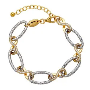 Authentic Radiant Luminescence Mesh Link and Cubic Zirconia Talisman Bracelet