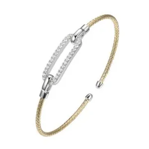 Authentic The Gilded Serpent Mesh Cuff with Brilliant Cubic Zirconia Confluence