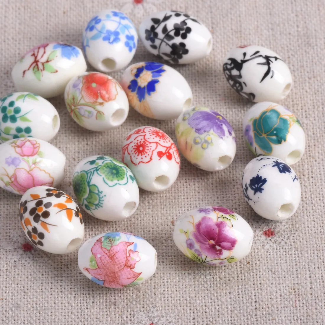 Authentic Botanical Essence Porcelain Beads for Sacred Crafting