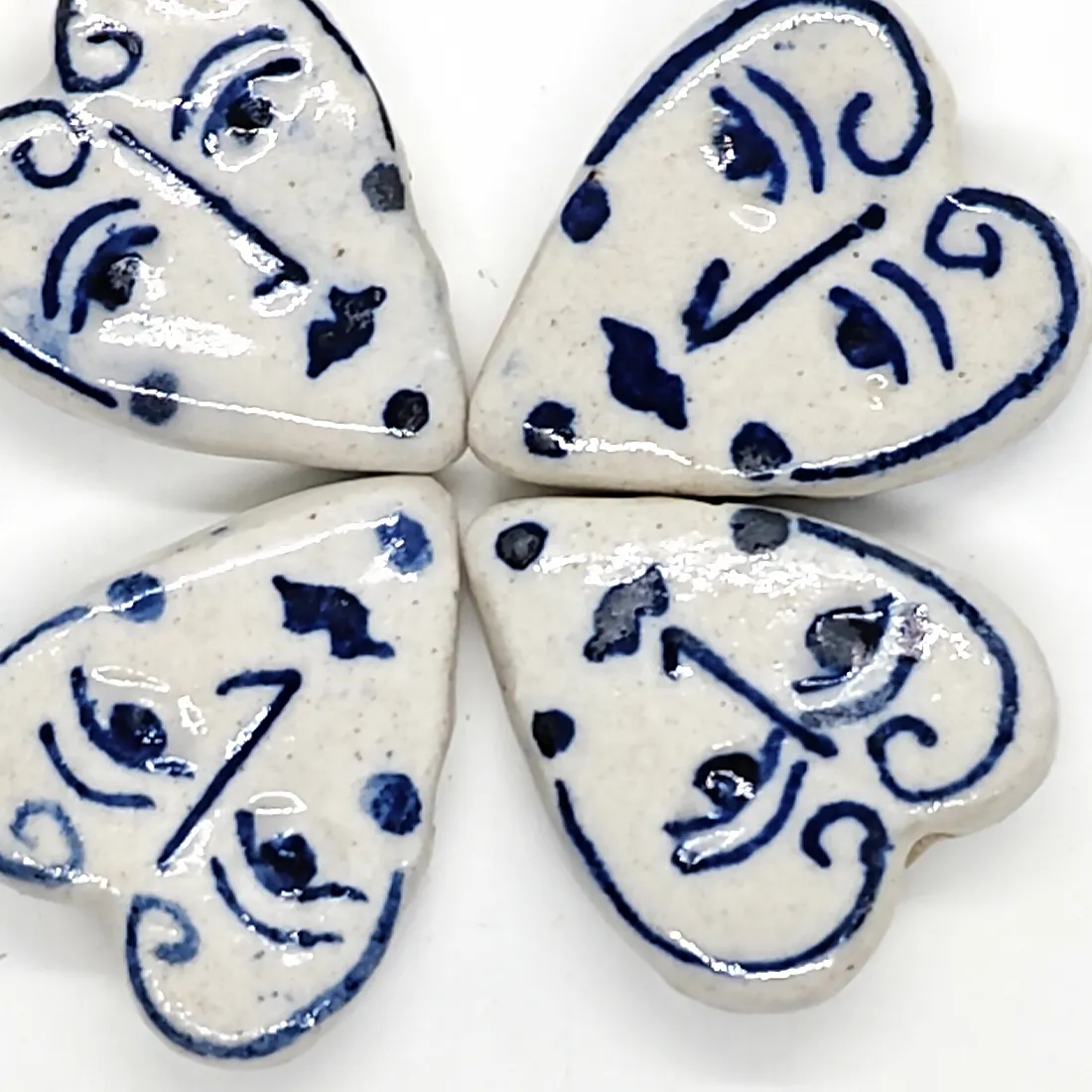 Authentic Azure Heart Ceramic Talismans of Devotion and Alignment