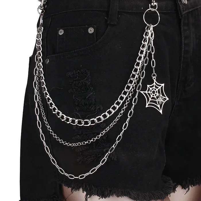 Authentic Punk Pants Chain Hip Hop Waist Chain Spider Web Pendant Jeans Chain Accessories