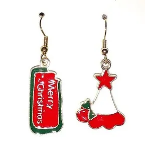 Authentic Merry Christmas Harmony: Gold Plated Dangle Drop Earrings of Joy and Celebration
