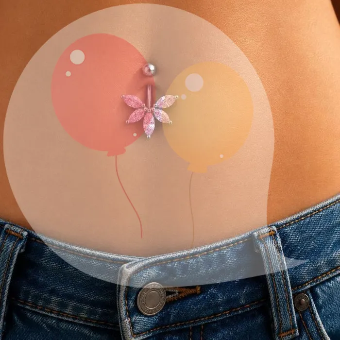 Authentic Ethereal Blossom Belly Ring of Transformation and Grace