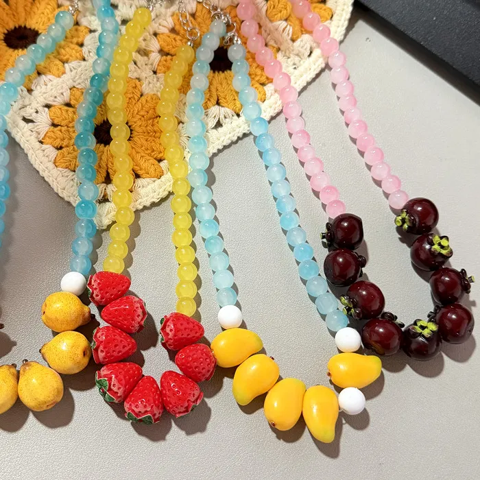 Authentic The Orchard of Illusions: 3D Strawberry and Lemon Glass Bead Talisman