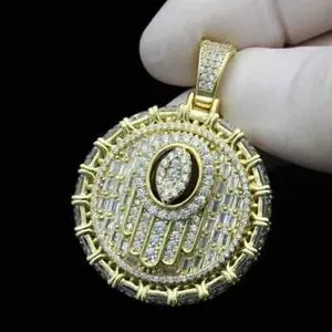 Authentic The Golden Aegis: Lab-Created Diamond Evil Eye & Hamsa Pendant