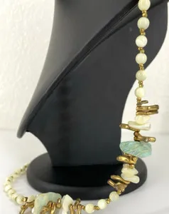 Authentic The Gilded Tide: Vintage Miriam Haskell Agate Shell and Branch Spacers Necklace