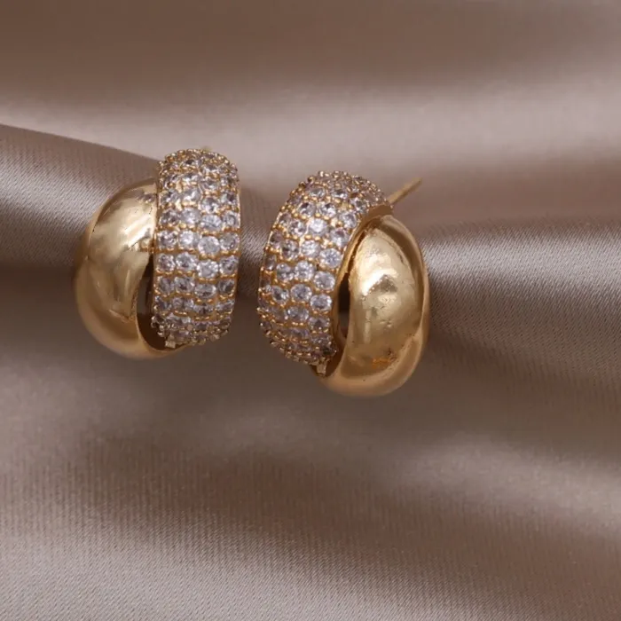 Authentic Sacred Light Cross Earrings- 18K Gold Plated Zircon Spiritual Elegance