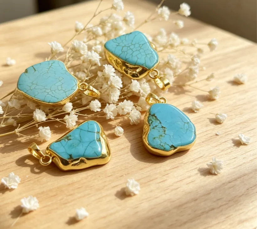 Authentic The Azure Veil: Turquoise Howlite Gold-Bound Talisman